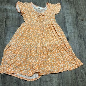 Jessica Simpson Orange Floral Tiered Girls' Dress